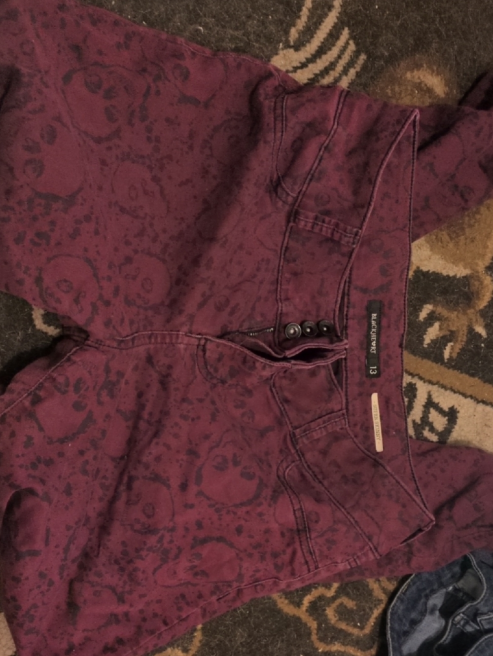 Plum Printed Super Skinny Jeans